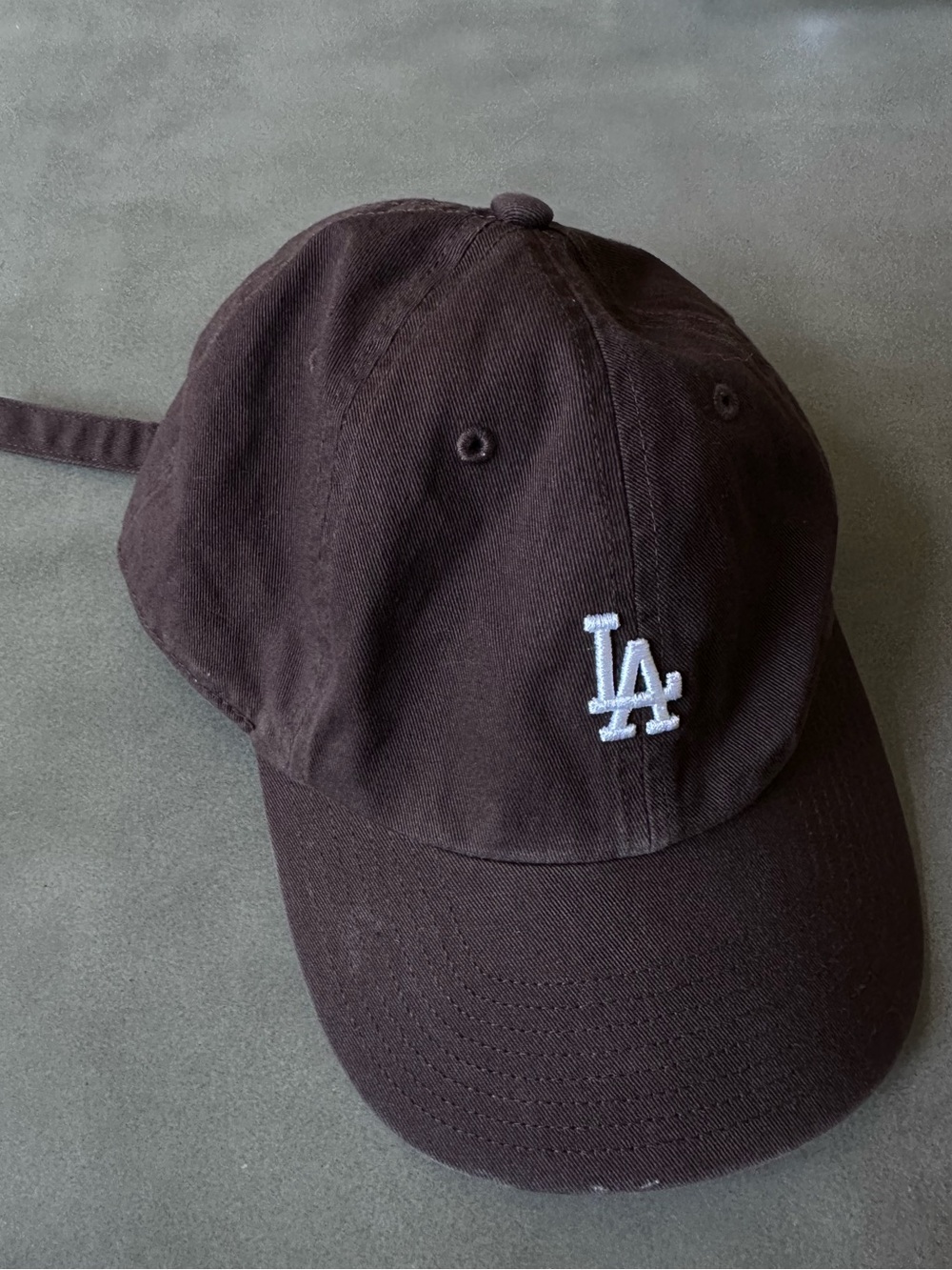 '47 "LA" Cotton Mini Logo Baseball Cap in Brown